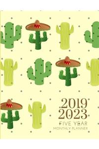2019-2023 Five Year Planner Cactus Cacti Monthly Organizer With Bible Sermon Note