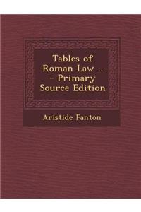 Tables of Roman Law ..