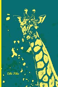 Ethi Pike - Yellow Blue Giraffe Notebook / Extended Lines / Soft Matte Cover