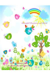 2018 Cute Colorful Birds and Rainbows 18 Month Academic Planner Calendar