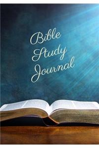 Bible Study Journal: 150 Pages of Worksheets for Your Bible Study, Reflections, Inspirations and Prayers - Blue Light