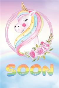 Soon: Soon's Unicorn Personal Custom Named Diary Planner Calendar Notebook Journal 6x9 Personalized Customized Gift For Someone Who's Surname is Soon Or F