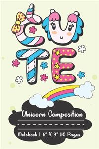 Cute Unicorn Composition Notebook