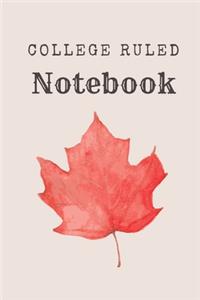 College Ruled Notebook