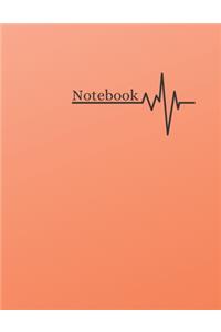 Simplistic Red Orange Lined Notebook 120 Pages - 8.5x11 inches