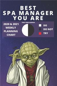 2020 & 2021 Two-Year Weekly Planner For Best Spa Manager Gift - Funny Yoda Quote Appointment Book - Two Year Agenda Notebook