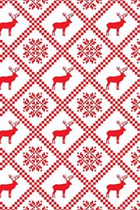 Merry Christmas Deer Stag Snowflake Plaid Notebook