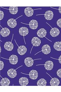My Big Fat Bullet Journal Dandelions on Purple: Jumbo Sized Dot Style Bullet Journal Notebook - 300 Plus Numbered Pages with 300 Dot Grid Pages, 6 Index Pages and 2 Key Pages in Large 8.5 X 11 Size