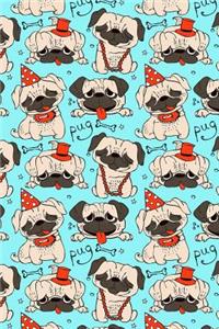 Bullet Journal Notebook Funny Pugs Pattern 5