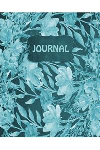 Chalkboard Watercolor Flowers Bullet Dot Grid Journal (Aqua)