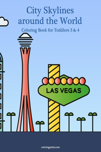 City Skylines around the World Coloring Book for Toddlers 3 & 4