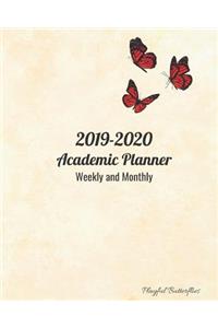 2019-2020 Academic Planner Weekly and Monthly Playful Butterflies