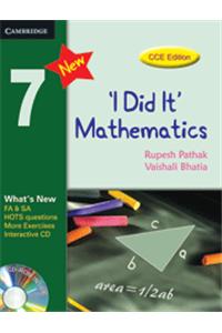 I Did It Mathematics Students Book with CD ROM, Level 7, CCE Edition