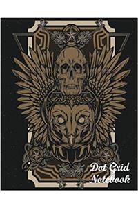 Skull Art Owl Dot Grid Notebook: Dot Grid Pages
