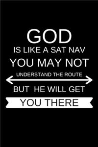God is like a sat nav you may not understand the route but he will get you there