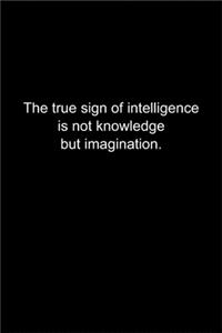 The true sign of intelligence is not knowledge but imagination.: Journal or Notebook (6x9 inches) with 120 doted pages.