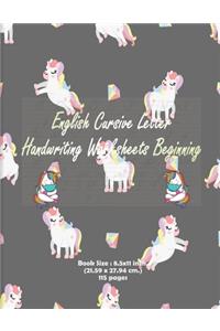 English Cursive Letter Handwriting Worksheets Beginning