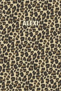 Alexi: Personalized Notebook - Leopard Print (Animal Pattern). Blank College Ruled (Lined) Journal for Notes, Journaling, Diary Writing. Wildlife Theme Des