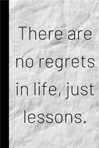 There are no regrets in life, just lessons.