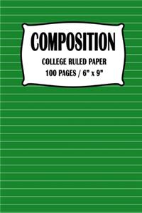 Composition College Ruled Paper Notebook