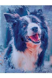 Cute Border Collie Dog Composition Notebook, Graph Paper