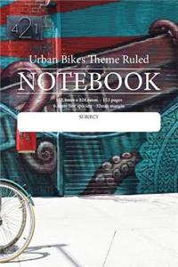 Urban Bikes Theme Ruled Notebook