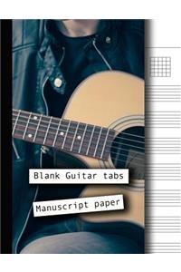 Blank Guitar tabs manuscript paper
