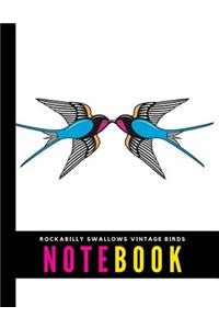 Rockabilly Swallows Vintage Birds Notebook