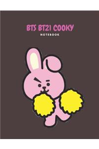 Bts Bt21 Cooky Notebook: Back to School Wide Ruled Composition Journal for Grade School Girls and Boys