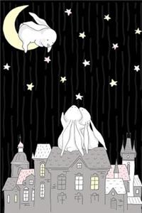 Bunny Couple Watching Stars Journal