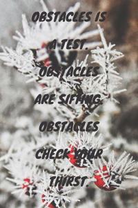 Obstacles Is a Test. Obstacles Are Sifting. Obstacles Check Your Thirst.