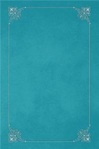 Robin's Egg Blue 101 - Blank Notebook with Fleur de Lis Corners