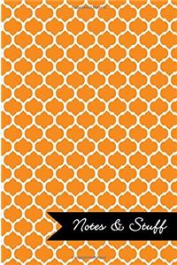 Notes & Stuff Lined Notebook With Tangerine Moroccan Trellis Pattern Cover