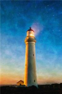 Nightfall at the Lighthouse - Lined Notebook with Margins