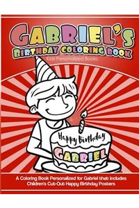 Gabriel's Birthday Coloring Book Kids Personalized Books