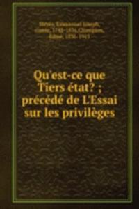 Qu'est-ce que Tiers etat?