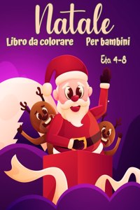 Libro da colorare natalizio per bambini età 4-8