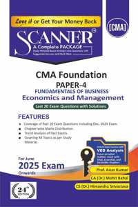 Fundamentals of Business Economics and Management (Paper 4 | CMA Foundation) Scanner - Including questions and solutions | Applicable for June 2025 Exam | Green Edition