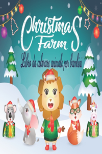 Christmas Farm Libro da colorare animale per bambini
