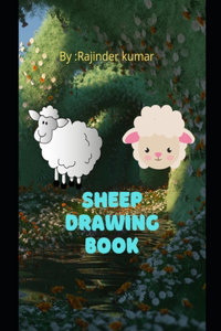 sheep drawing with colour drawing