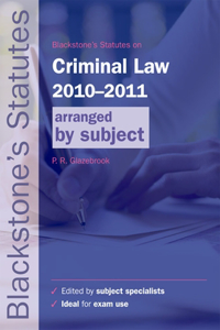 Blackstone's Statutes on Criminal Law 2010-2011