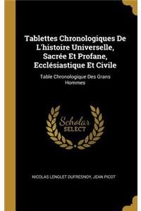 Tablettes Chronologiques De L'histoire Universelle, Sacrée Et Profane, Ecclésiastique Et Civile