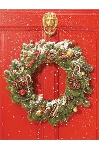 Red Door Wreath Embellished Notecards