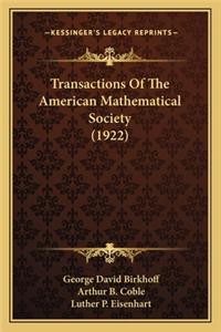 Transactions of the American Mathematical Society (1922)