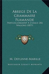 Abrege De La Grammaire Flamande