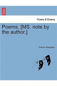 Poems. [Ms. Note by the Author.]