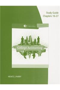 College Accounting Study Guide and Working Papers, Chapters 16-27