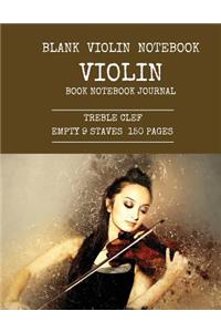 Blank Violin Notebook Violin Book Notebook Journal