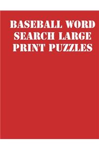 Baseball Word Search Large print puzzles