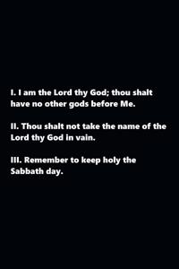 2020 Daily Planner Religious Theme First Three Commandments Traditional B W